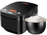 Rice Cooker, Household Smart Rice Cooker, 5l Small Rice Cooker, 24 Hours Preset Keep Warm, Non-Stick Liner and Steaming Tray, Multicooker Soup Pot，Grain Cooker for Home, Office