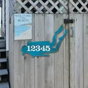 Scuba Diver Coastal House Number Sign by G. DeBrekht | Coastal Sea-Life Décor -