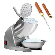 Ice Crusher Ice Shaver 3 Blades with Ice Pick 286lbs/hr Snow Cone Machine 380...
