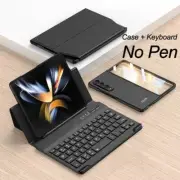 For Samsung GalaxyZ Fold4 Leather Case Bluetooth Wireless Keyboard Folding Stand