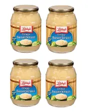 Crispy Sauerkraut Barrel Aged Taste 4 Glass Jars NT.WT 32 oz ( 2LB) 907g. each