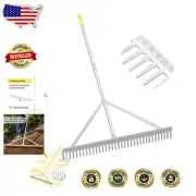 Long-Handled 36'' Landscape Rake - Efficient Tool for Lawn and Beach Care