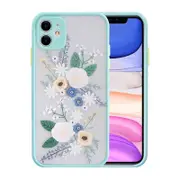 Flower Pattern Case Silicone Cover - For Apple iPhone 13 Pro Max (Green)