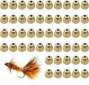Brass Cone Heads - Brass Cone Head 50 Slotted Bowling Head Beads, Fly Binding Materials In 3 Sizes Decrease Deeper | Flying Beam Beads
