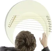 String Lyre Harp | Wooden Lyre Harp 7 Strings Moon Lyre Piano,Crescent Harp Instrument with Tuning Wrench Musical Instrument for Concert