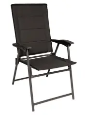 Folding Chair With Back Rest Military Outdoor Camping Leisure Army Black