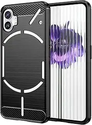 [TingYR] Case for Nothing Phone 1, Ultra Slim Flexible TPU Shock Absorption, Anti-Scratch, Premium Flexible Rubber Cover, Cover for Nothing Phone 1 Smartphone.(Black)