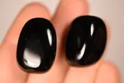 2 *BLACK OBSIDIAN* Tumbled Stones 2-3cm 26g Healing Crystals, Self Control