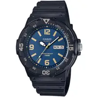 在飛比找PChome24h購物優惠-CASIO 簡潔三針設計潛水風腕錶-黑x藍(MRW-200H