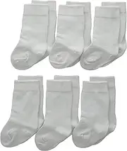 [Jefferies Socks] Unisex-Baby Newborn Seamless Cotton Knee High 6 Pair Pack