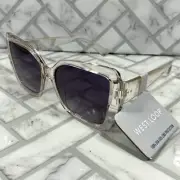 NWT West Loop Sunglasses 23 145 NDE VL FWG Clear Nude Frames 100% UVA-UVB