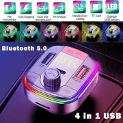 In Car Wireless bluetooth 5.0 FM Transmitter QC3.0 MP3 Radio Adapter Dual USB