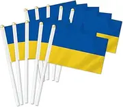 10 PCS Ukraine Handheld Small Flag, Ukrainians Hand held Mini Decor Decoration Banner