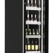 Exquisite One Glass Doors Upright Display Refrigerators Black 410 Litre
