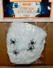 Spider Webs With 4 Spiders Halloween You Choose Color 2oz Packs Spooky NIB 227T