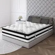 STARRY EUCALYPT High Resilience Memory Foam Mattress SyncCoil 5 Zone Pocket Spring 34cm Thickness, Medium Firm Euro Top Bed Mattress with Enhanced Edge Support and Airflow Design,Darcy White, Double