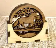 Set Of 4 Horse coasters With Holder
