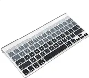 ProElife Ultra Thin Silicone Keyboard Protector Cover Skin for Apple Wireless Keyboard with Bluetooth MC184LL/B (A1314, U.S Layout), Ombre Grey