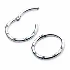 16G Hinged Segment Rings Titanium Easy snap seamless Five Clear Gems 5/16" 8mm