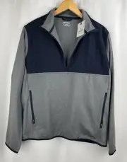 New! UNTUCKit Quarter Zip Jacket Mens Medium Aimes Blue Greg