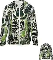 Plant Jungle Wall Sticker Sun Protection Hoodie Jacket Full Zip Long Sleeve Fishing Shirts With Pockets Sun Shirts