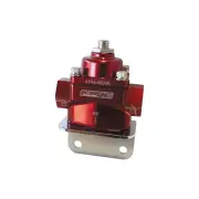 Aeroflow Billet Bypass 2-Port Fuel Pressure Regulator With 3/8" NPT Ports Red