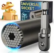 Super Universal Socket Gifts for Men Grip Socket Set with Power Drill Adapter