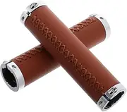 Mipcase 1 Pair Tricycle Handlebar Grips PU Grip for Road Touring Mountain Bikes Shock Absorbing Vibration Reducing Bicycle Accessories with End Caps Comfortable Versatile Handlebar
