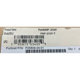 Fortinet FortiAP FAP-231F 商用無線網路基地台 (室內型)