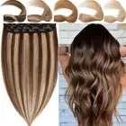 One Piece 100% Thick Clip In Human Hair Extensions 3/4Full Head Weft Medium Long