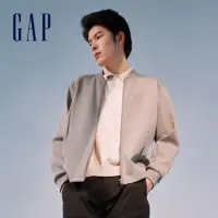 在飛比找momo購物網優惠-【GAP】男裝 Logo立領外套-灰色(889284)