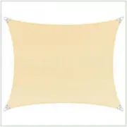 COLOURTREE Shade Sails 16'x12' 260 GSM Reinforced (Super Ring) Rectangle Beige