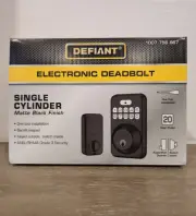 Defiant Single Cylinder Electronic Deadbolt Lock Matte Black 1007 756 867 NEW