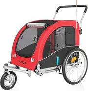 FITTOO Dog Bike Trailer, 2-in-1 Pet Carrier, Bicycle Dog Trailer, Universal Compatible Carrier (Three Sizes Options)