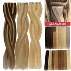 AU CLEARANCE 100% Tape In On Remy Human Hair Extensions Skin Weft Highlight 200G