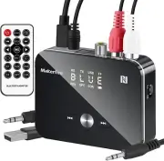 Bluetooth 5.0 Receiver Transmitter Wireless 3.5mm AUX NFC to 2 RCA Audio Adapter