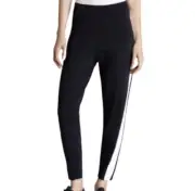 Theory 38 M Falstra Extended Knit Black White Side Stripe Knit Pull On Pant NWT