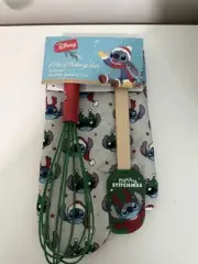 Stitch Christmas Holiday 3 Pc Baking Set Merry Stitchmas Whisk Spatula Oven Mitt