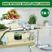 2 In 1 Hand Operated Health Juicer Meat Grinder Meat Fruit Vegetable Wheatgrass