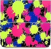 New for New3DS Extra Shells Cover Plates Paint Splatter Edition, for New 3DS Small Handheld Game Console, Personalized Colorful Splashing Top/Bottom Faceplate White Backplate Coverplate Set