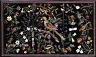 Nature Pattern Inlay Work Dining Table Top Black Marble Living Room Table