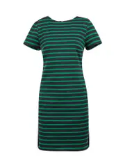 Michael Michael Kors Navy & Green Striped Mini Dress