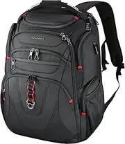 KROSER Travel Laptop Backpack 17.3 Inch XL TSA Computer Backpack Water-Repellent College Daypack Business Backpack with RFID Pockets & USB Port for Men/Women-Black