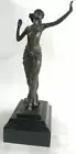ART NOUVEAU SIGNED BRONZE GYPSY DANCER STATUE FIGURINE FIGURE SCULPTURE GILT AR