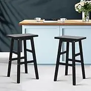 Artiss Bar Stools Stool Set of 2 Kitchen Swivel Counter Barstools Dining Chair Chairs Black in 66cm Seat Height Floor for Home Bar Dining Room Cafe Outdoor Indoor