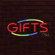 NEW "GIFTS" w/COLOR BORDER 30x12x1 INCH LED FLEX WINDOW/WALL INDOOR SIGN 30803