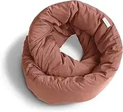 Huzi Infinity Pillow - Travel Neck Pillow - Versatile Soft 360 Support Scarf - Machine Washable - Home Travel Flight Road Trips Airplane Sleeping (Terracotta)