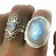 Gleaming Boho Statement Moonstone Ring - LBD