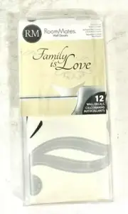 Family is Love RoomMates Wall Decals 12 Removable Wall Decals Gray Black