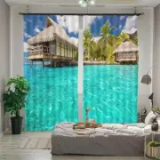Ocean Module Light Sky 3D Curtain Blockout Photo Printing Curtains Drape Fabric